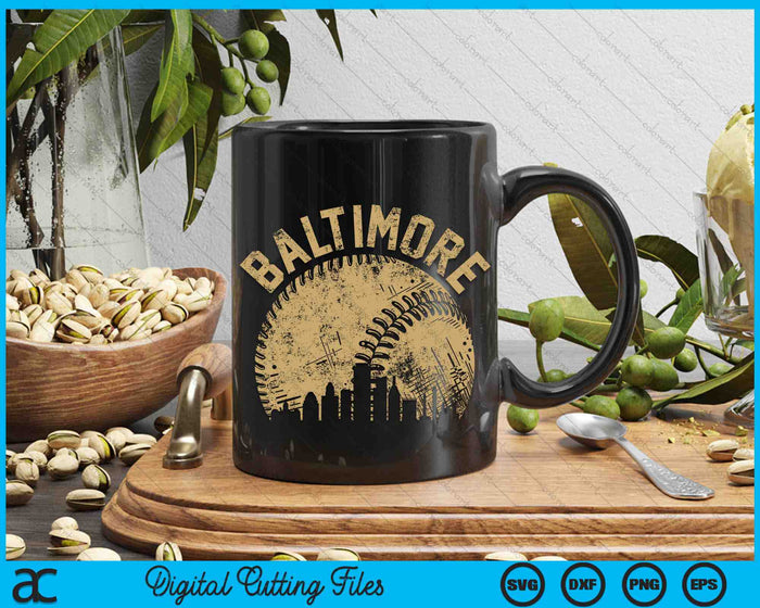 Baltimore Baseball Skyline Player Coach Fan SVG PNG Digital Printable Files