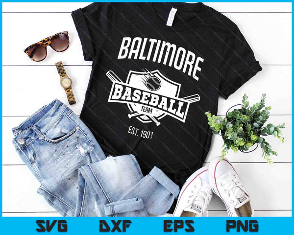 Baltimore Baseball Team Baseball Lover SVG PNG Archivos de corte digital - on a t-shirt