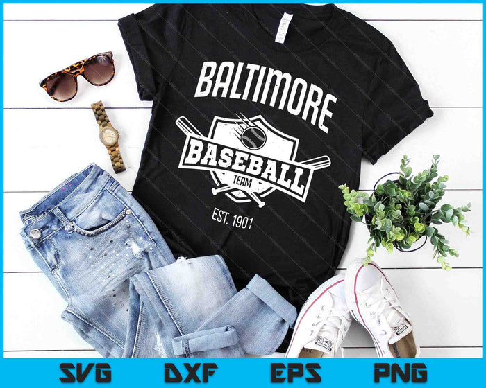 Baltimore Baseball Team Baseball Lover SVG PNG Archivos de corte digital