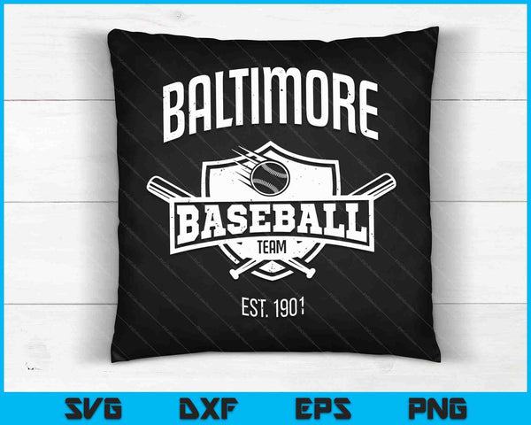 Baltimore Baseball Team Baseball Lover SVG PNG Archivos de corte digital