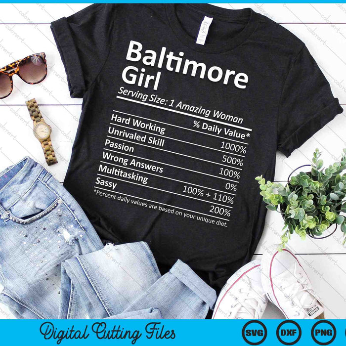 Baltimore Girl MD Maryland Funny City Home Roots SVG PNG Archivos de corte digitales