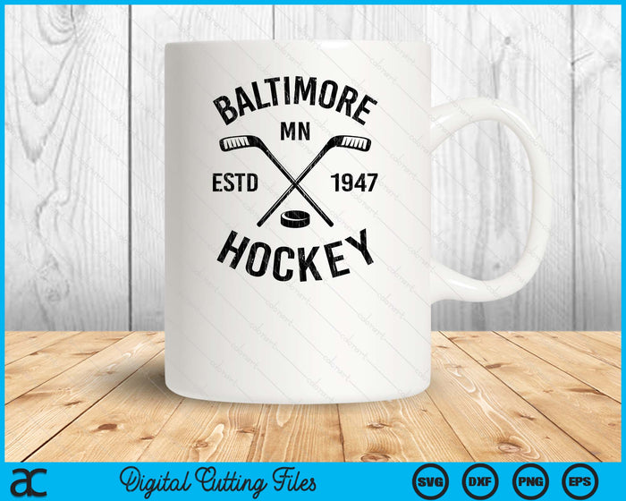 Baltimore Minnesota Ice Hockey Sticks Vintage Gift SVG PNG Digital Cutting Files