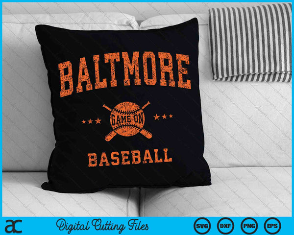 Baltimore Vintage Baseball Throwback Retro Design SVG PNG Digital Cutting Files
