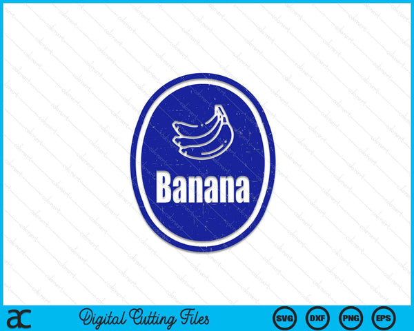 Pegatina de plátano fruta divertida Lazy DIY fácil disfraz de Halloween SVG PNG archivo de corte digital
