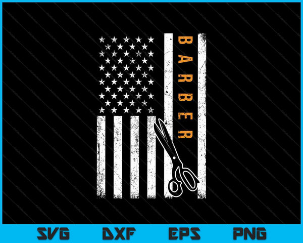 Barber American flag barbershop SVG cut file