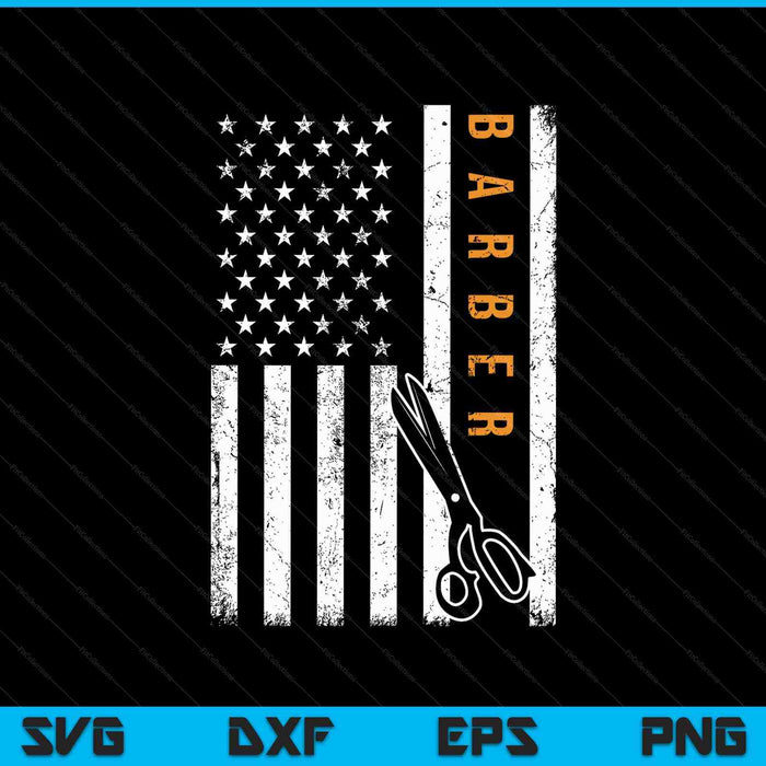 Barber American flag barbershop SVG cut file
