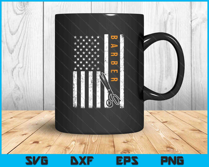 Barber American Flag Design Barbershop SVG PNG Digital Printable Files