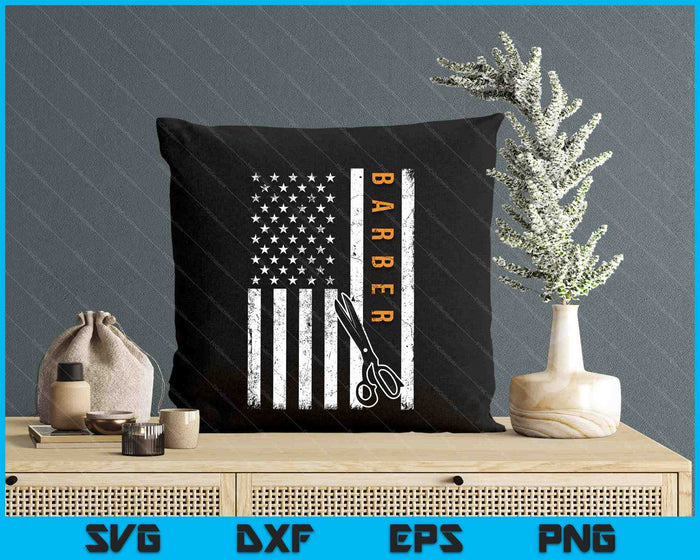 Barber American Flag Design Barbershop SVG PNG Digital Printable Files