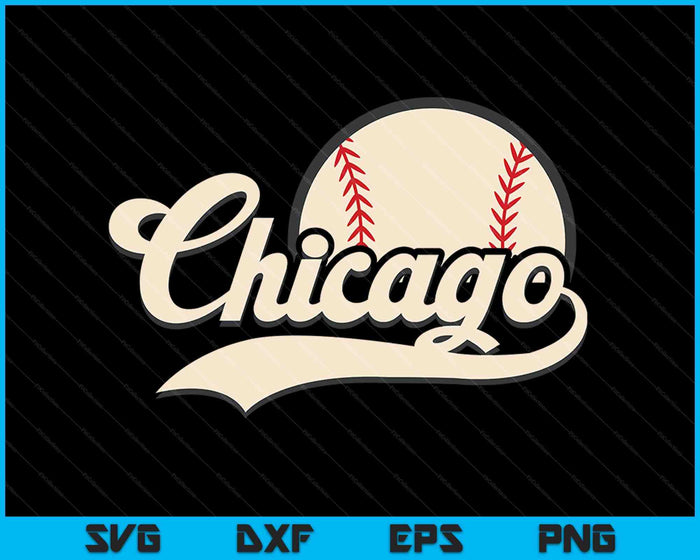 Honkbal Amerikaanse minnaar Chicago Baseball SVG PNG digitale snijbestanden 