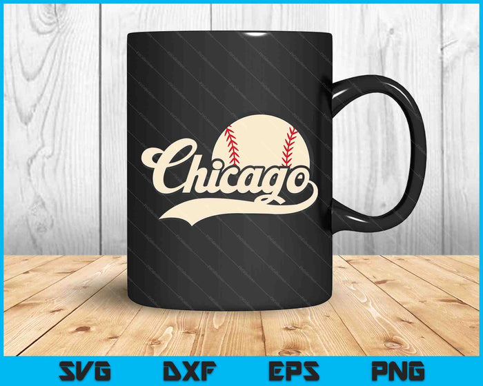 Honkbal Amerikaanse minnaar Chicago Baseball SVG PNG digitale snijbestanden 