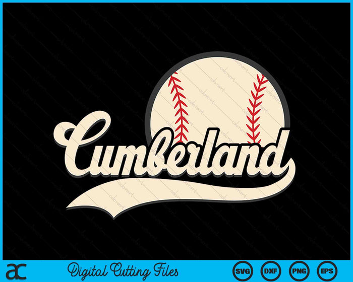 Honkbal Amerikaanse minnaar Cumberland honkbal SVG PNG digitale snijbestanden 