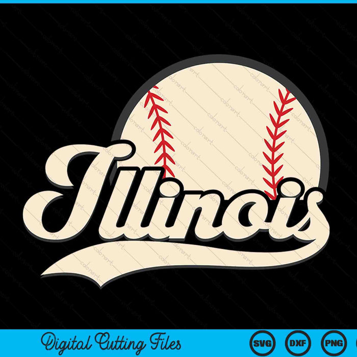Baseball American lover Illinois baseball SVG cut file