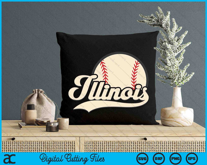 Honkbal Amerikaanse minnaar Illinois honkbal SVG PNG digitale snijbestanden 