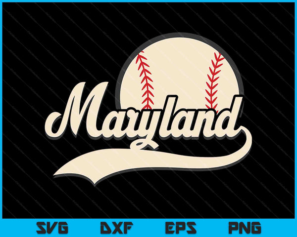 Baseball American lover Maryland baseball SVG cut file