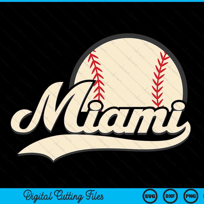 Baseball American lover Miami baseball SVG PNG cut file for Cricut