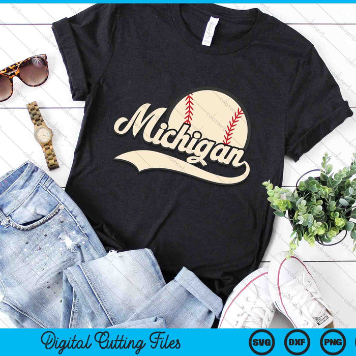 Baseball American Lover Michigan Baseball SVG PNG Digital Cutting Files