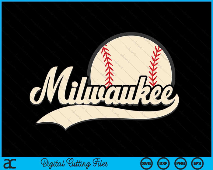 Honkbal Amerikaanse minnaar Milwaukee honkbal SVG PNG digitale snijbestanden 