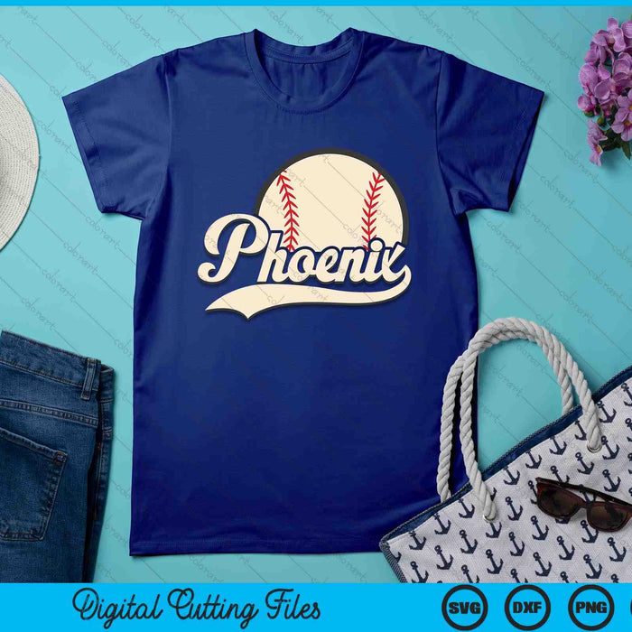Phoenix Baseball Script SVG PNG cut file for Cricut