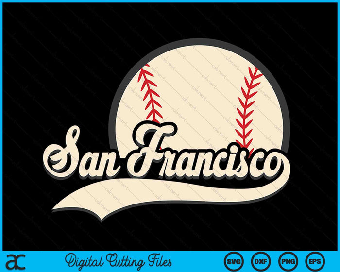 Honkbal Amerikaanse minnaar San Francisco honkbal SVG PNG digitale snijbestanden 