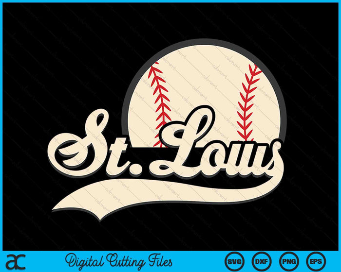 Honkbal Amerikaanse minnaar St. Louis honkbal SVG PNG digitale snijbestanden 