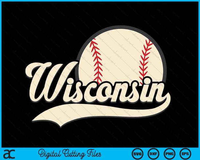 Honkbal Amerikaanse minnaar Wisconsin honkbal SVG PNG digitale snijbestanden 