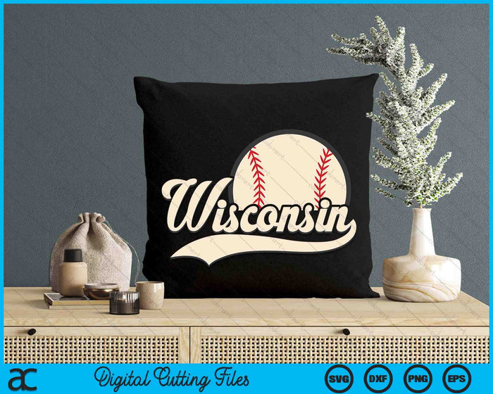 Honkbal Amerikaanse minnaar Wisconsin honkbal SVG PNG digitale snijbestanden 