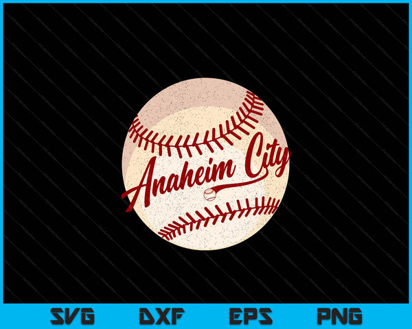 Baseball Anaheim City Love Blue Color Royal National Pastime SVG PNG Cutting Printable Files