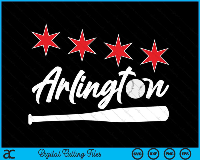 Honkbal Arlington minnaar schattige Arlington honkbalknuppel Amerikaanse SVG PNG digitale snijbestanden 