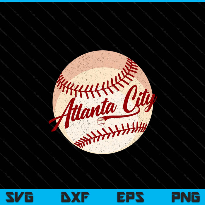 Baseball Atlanta city love blue color royal national pastime SVG PNG cut file for Cricut