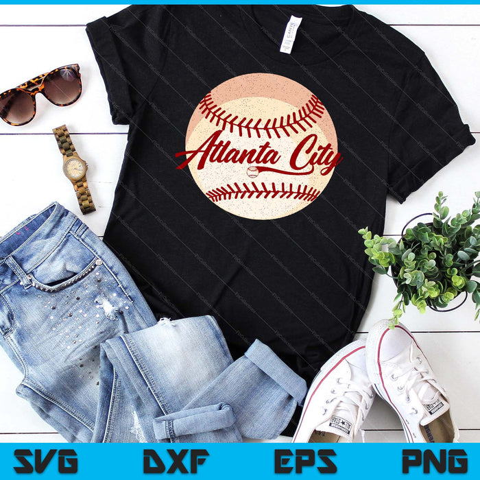 Baseball Atlanta City Love Blue Color Royal National Pastime SVG PNG Cutting Printable Files