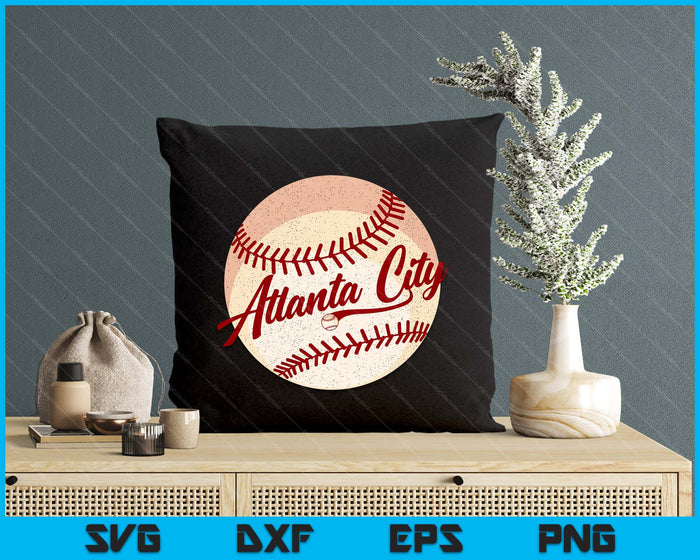 Baseball Atlanta City Love Blue Color Royal National Pastime SVG PNG Cutting Printable Files