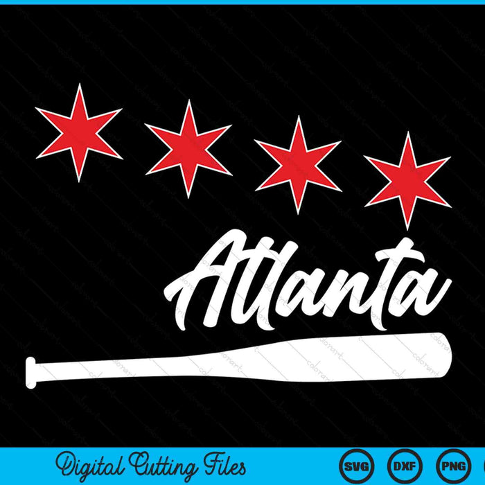 Baseball Atlanta lover cute Atlanta baseball bat American SVG cut file