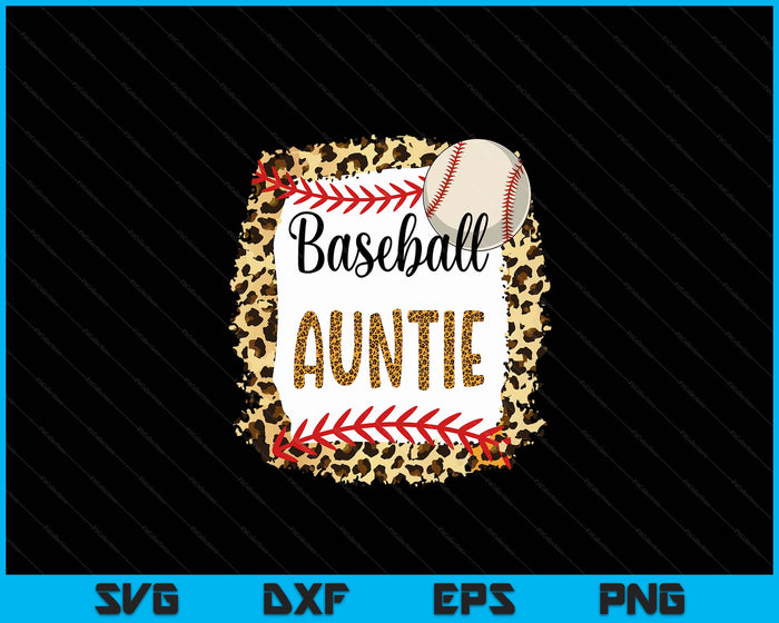Baseball Auntie Leopard Baseball Auntie For Mother's Day SVG PNG Digital Cutting Files