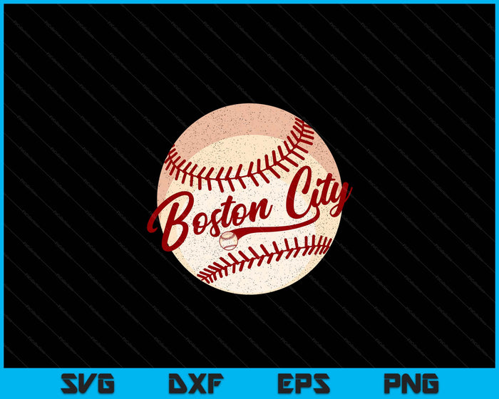 Baseball Boston City Love Blue Color Royal National Pastime SVG PNG Cutting Printable Files