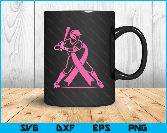 Baseball Breast Cancer Awareness Month Pink Ribbon SVG PNG Digital Printable Files