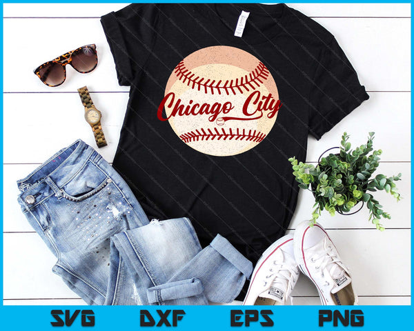 Baseball Chicago City Love Blue Color Royal National Pastime SVG PNG Cutting Printable Files