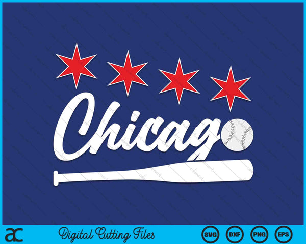 Honkbal Chicago Lover Cute Chicago Baseball Bat Amerikaanse SVG PNG digitale snijbestanden 