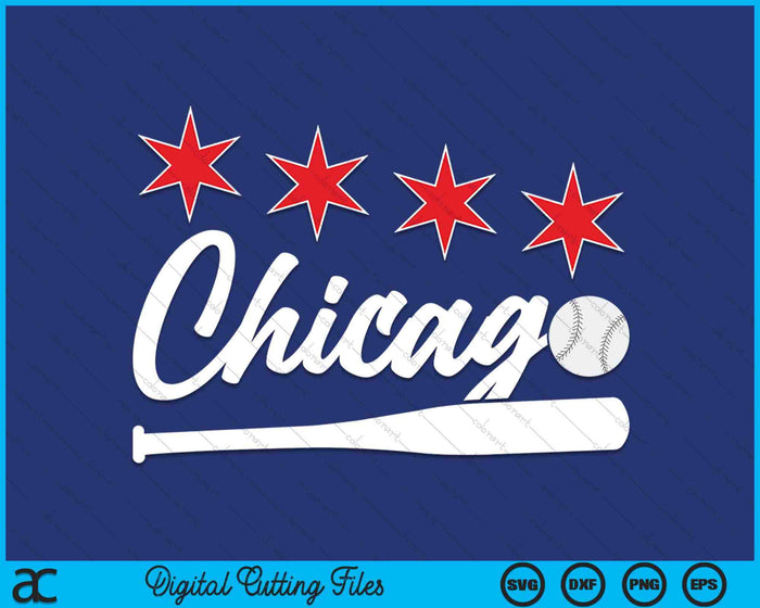 Baseball Chicago Lover Cute Chicago Baseball Bat American SVG PNG Digital Cutting Files