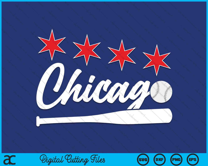 Honkbal Chicago Lover Cute Chicago Baseball Bat Amerikaanse SVG PNG digitale snijbestanden 