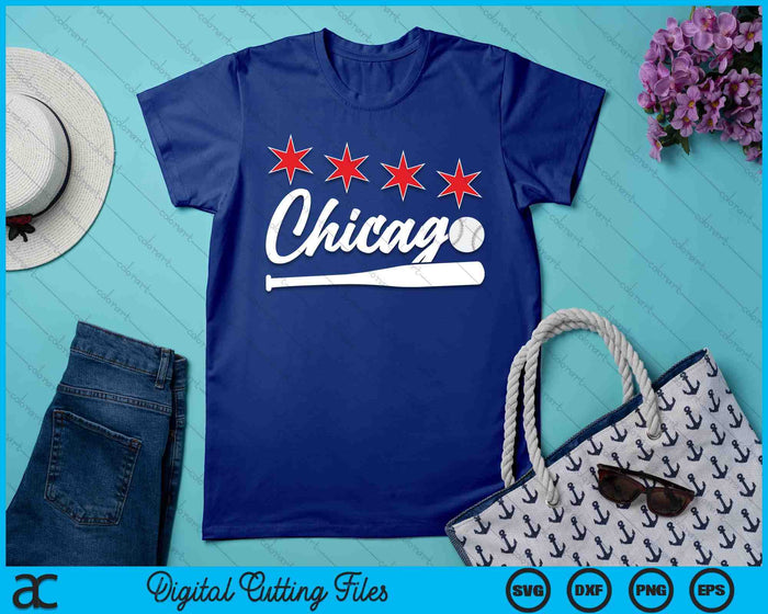 Baseball Chicago Lover Cute Chicago Baseball Bat American SVG PNG Digital Cutting Files