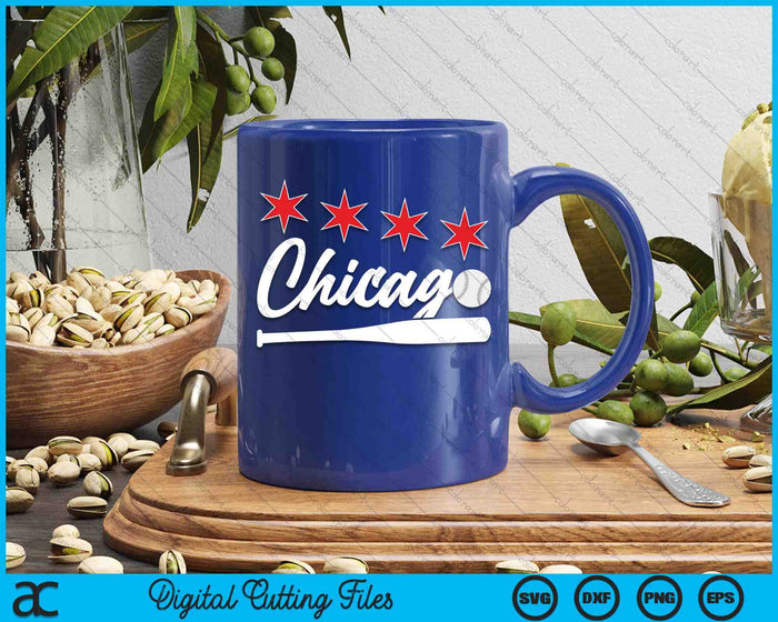 Honkbal Chicago Lover Cute Chicago Baseball Bat Amerikaanse SVG PNG digitale snijbestanden 