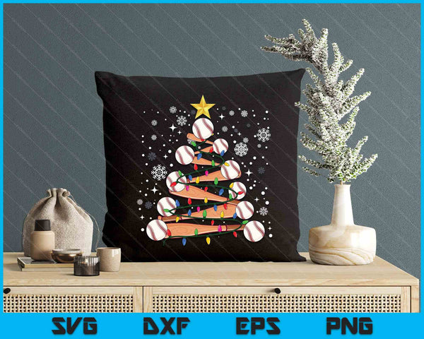 Baseball Christmas Tree Light Xmas Baseball SVG PNG Digital Printable Files
