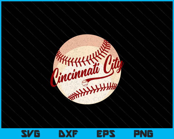 Baseball Cincinnati City Love Blue Color Royal National Pastime SVG PNG Cutting Printable Files