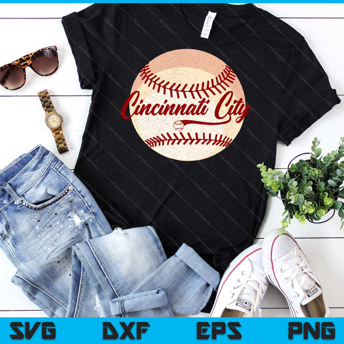 Baseball Cincinnati City Love Blue Color Royal National Pastime SVG PNG Cutting Printable Files