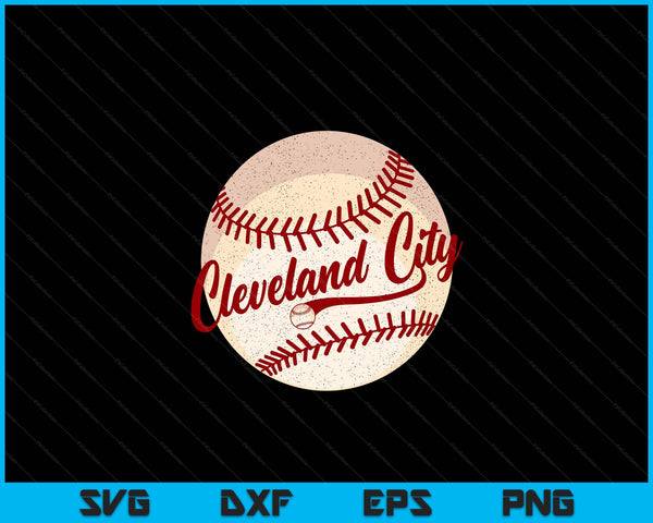 Baseball Cleveland City Love Blue Color Royal National Pastime SVG PNG Cutting Printable Files