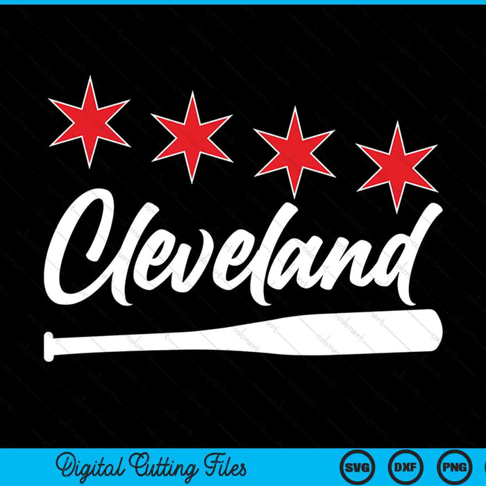 Baseball Cleveland lover cute Cleveland baseball bat American SVG cut file