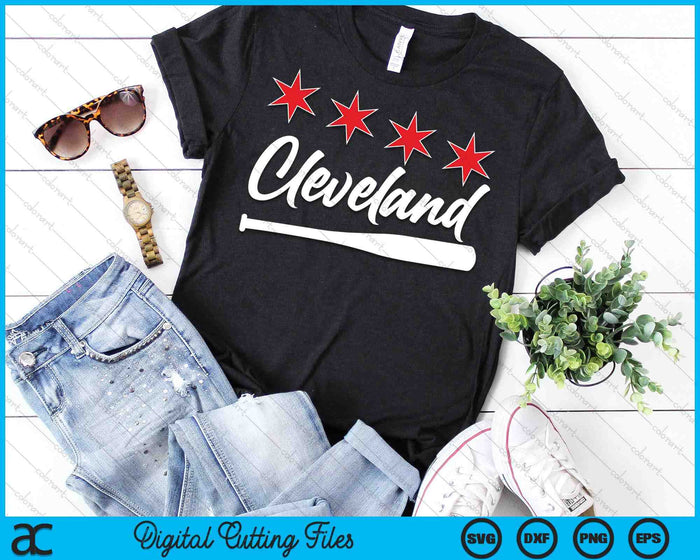 Honkbal Cleveland Lover Cute Cleveland Baseball Bat Amerikaanse SVG PNG digitale snijbestanden 