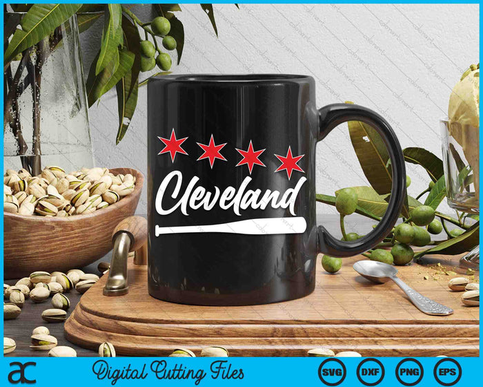 Honkbal Cleveland Lover Cute Cleveland Baseball Bat Amerikaanse SVG PNG digitale snijbestanden 