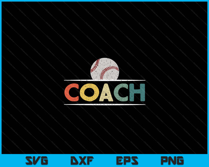 Honkbal Coach geschenken Vintage bal Coaching SVG PNG digitale snijbestanden