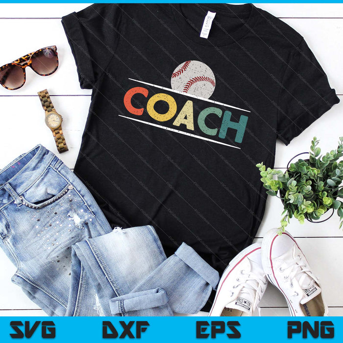 Baseball Coach Gifts Vintage Ball Coaching SVG PNG Digital Cutting Files